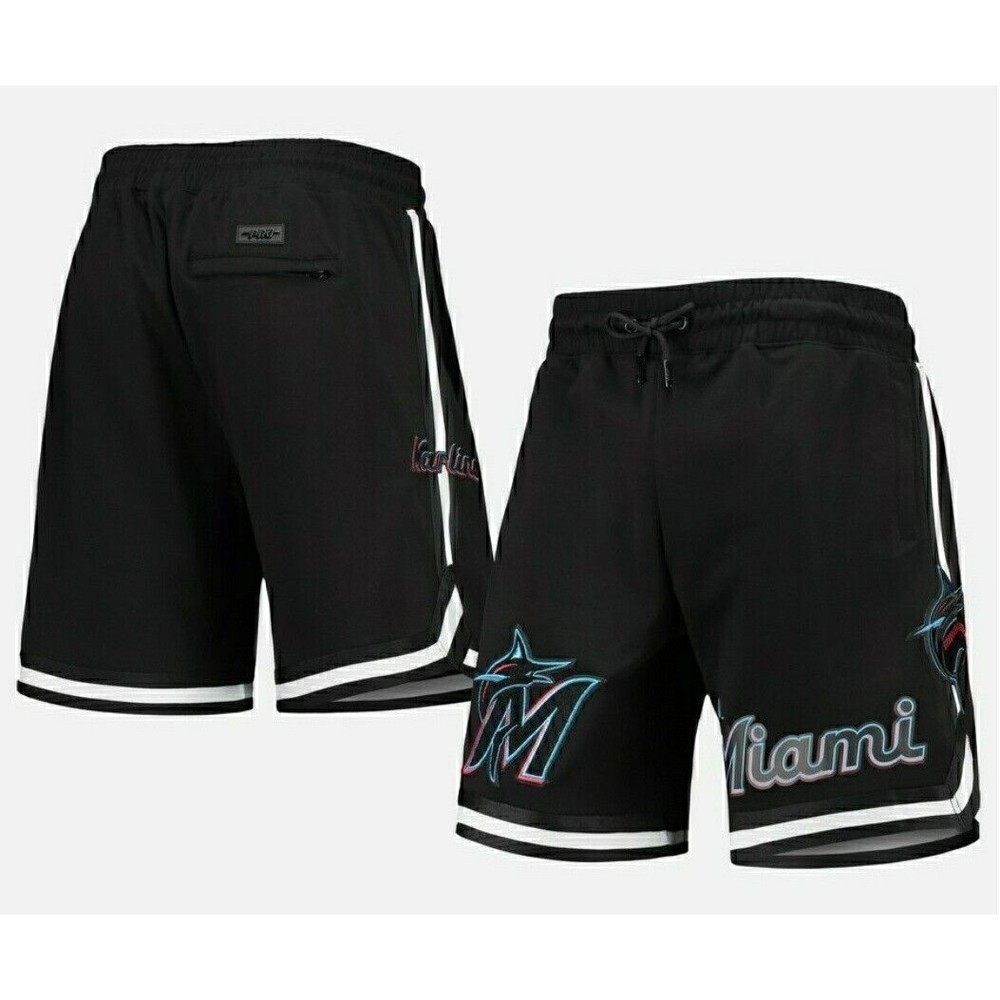 Pro Standard Miami Marlins Logo Pro Team Classic Men's Basketball Shorts.